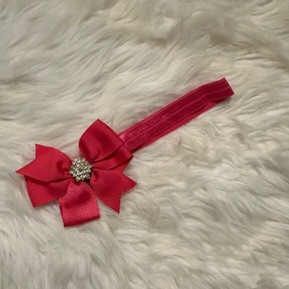 Hot Pink 3" Pinwheel Bow on FOE Headband - Picture 2 of 2